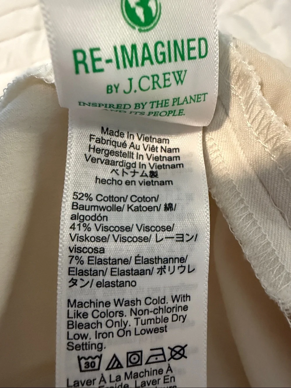 J. Crew Cream Kate Straight Pants